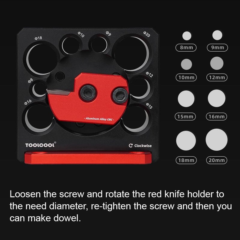 Tocool Electric Drill Carbide Inserts Dowel Maker High Speed Dowel Cutter Plate (Metric 8 Holes) - Image 4